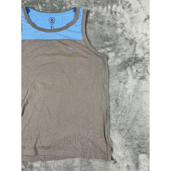 Volcom Men’s Tank Top Size M Brown Blue Two Tone Sleeveless Shirt Exc - Picture 7 of 7
